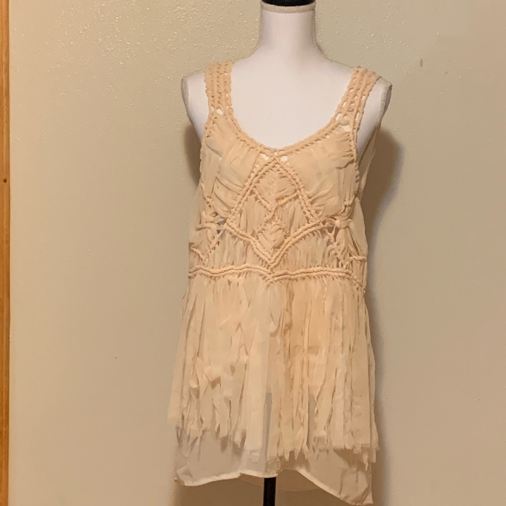 Boho knotted long tank